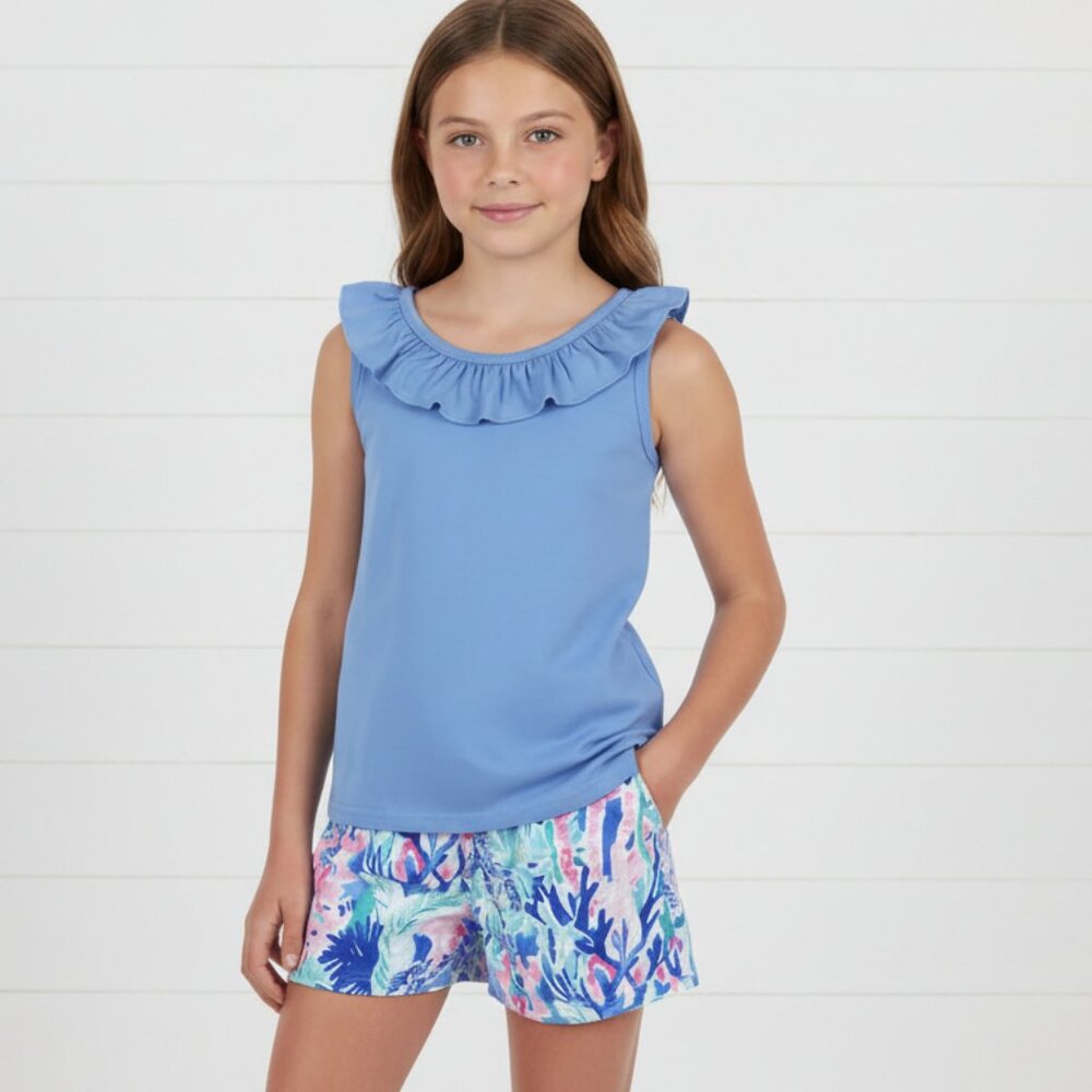 Blue Coral Preppy Short Set, girl, outfit, kids, tween